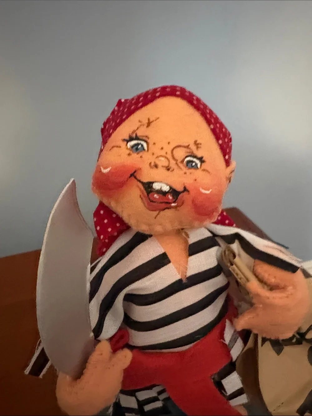 Vintage 1996 ANNALEE Halloween Pirate Trick-or-Treat Figure - Red, Black, White